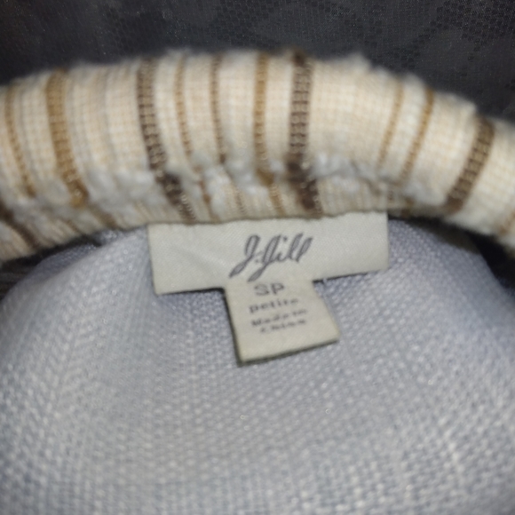 J.Jill Silk Neutral Striped Blazer - Picture 7 of 7